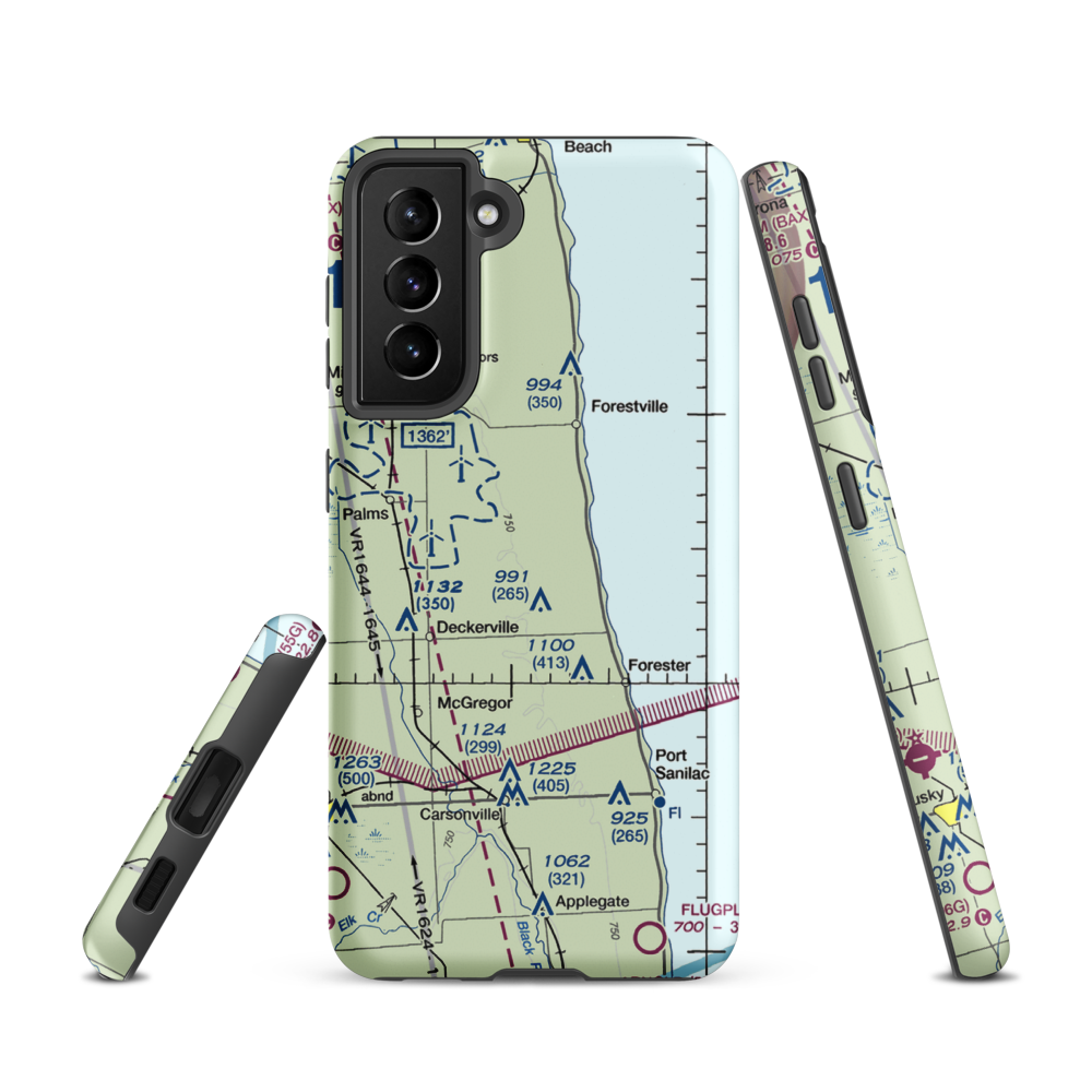 Indian Creek Ranch Airport (56G) VFR Sectional Samsung Phone Case Samsung Galaxy S21 model shown