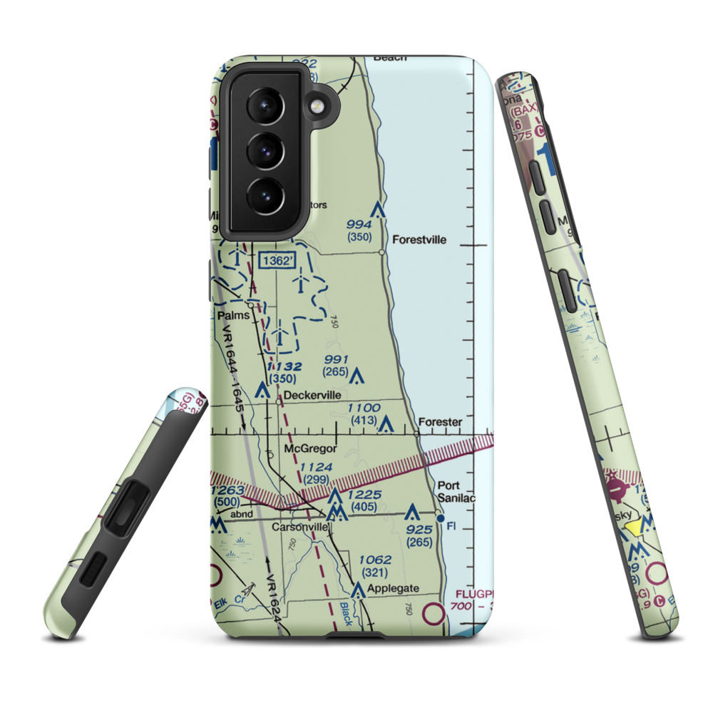 Indian Creek Ranch Airport (56G) VFR Sectional Samsung Phone Case Samsung Galaxy S21 FE model shown