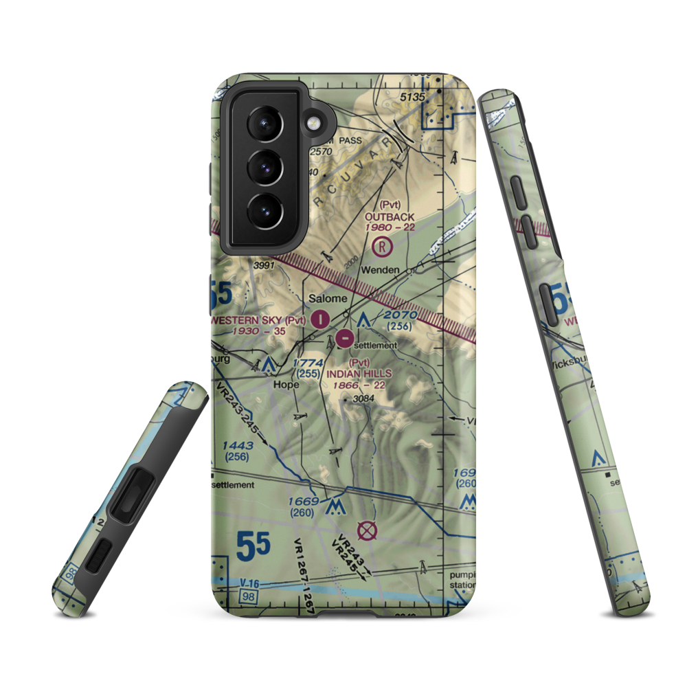 Indian Hills Airpark (2AZ1) VFR Sectional Samsung Phone Case Samsung Galaxy S21 FE model shown