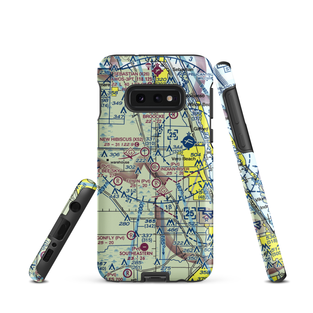 Indian River Aerodrome (FL74) VFR Sectional Samsung Phone Case Samsung Galaxy S10 Plus model shown