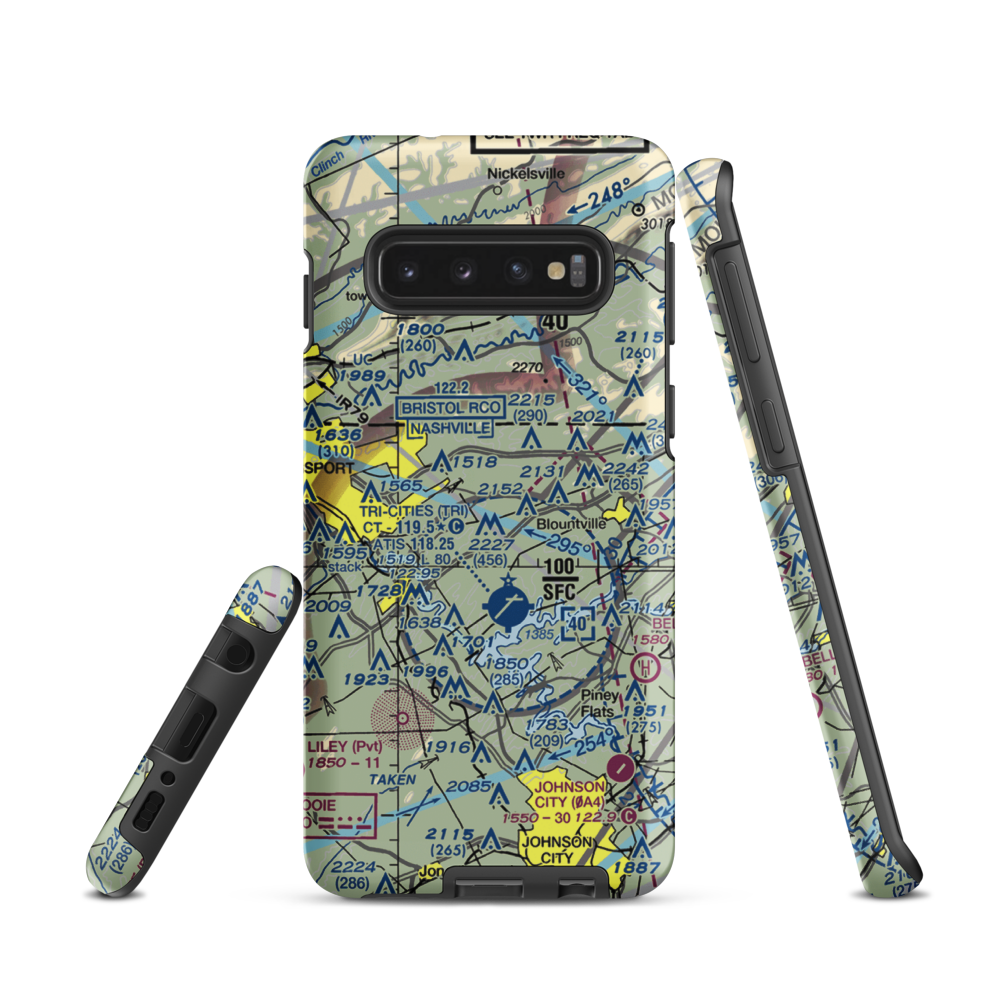 Indian Springs Airport (3TN0) VFR Sectional Samsung Phone Case Samsung Galaxy S10 model shown