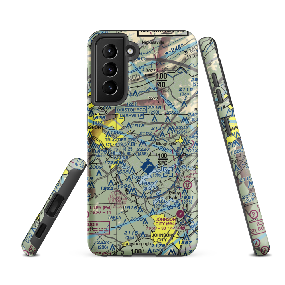 Indian Springs Airport (3TN0) VFR Sectional Samsung Phone Case Samsung Galaxy S21 FE model shown
