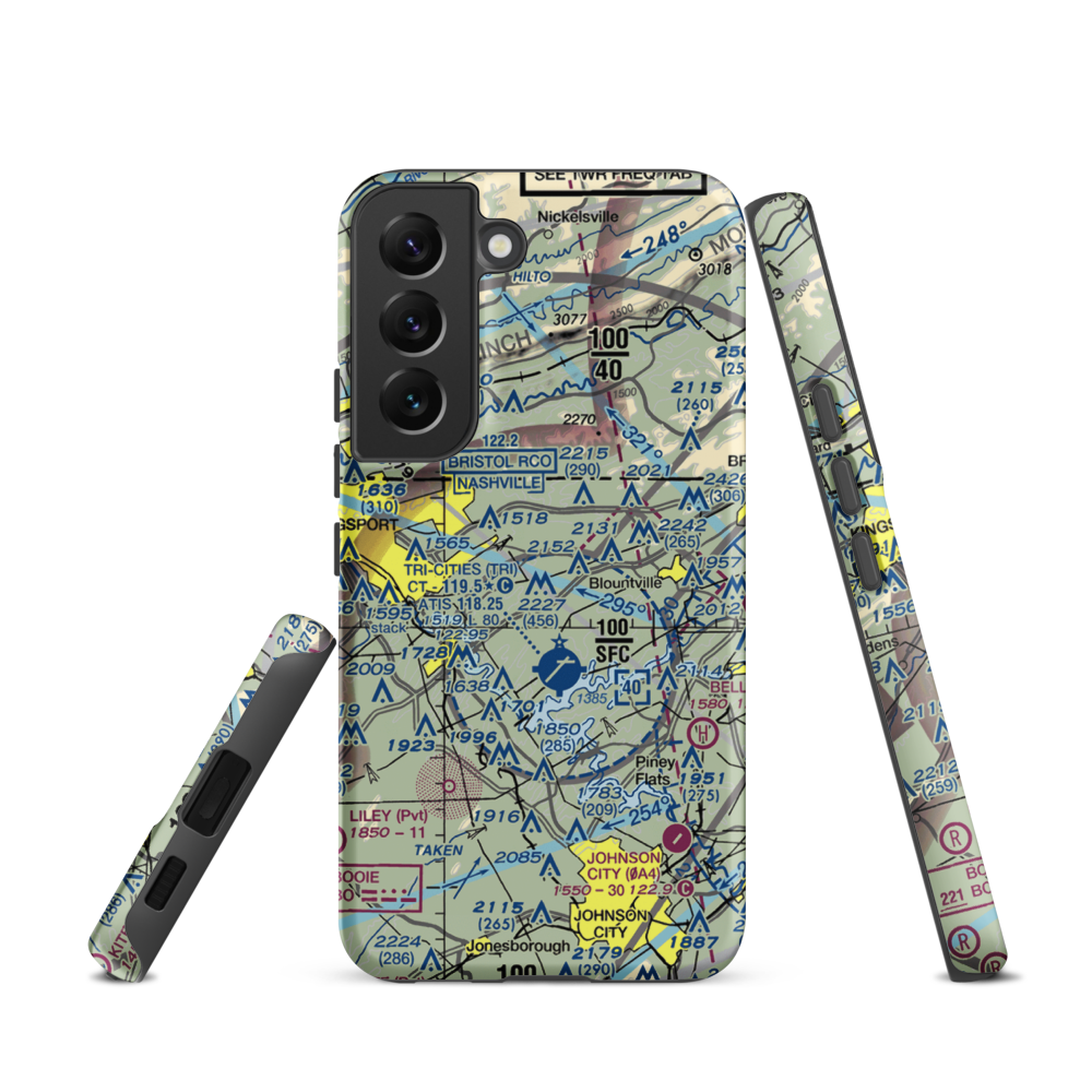 Indian Springs Airport (3TN0) VFR Sectional Samsung Phone Case Samsung Galaxy S22 model shown