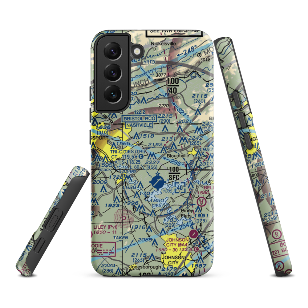Indian Springs Airport (3TN0) VFR Sectional Samsung Phone Case Samsung Galaxy S22 Plus model shown