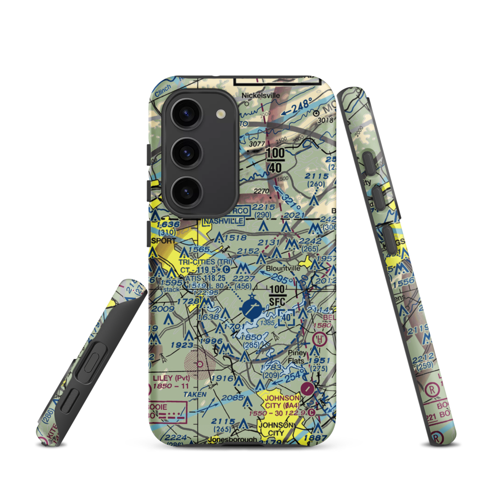 Indian Springs Airport (3TN0) VFR Sectional Samsung Phone Case Samsung Galaxy S23 model shown