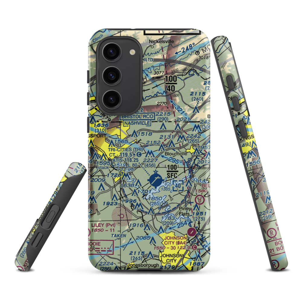 Indian Springs Airport (3TN0) VFR Sectional Samsung Phone Case Samsung Galaxy S23 Plus model shown