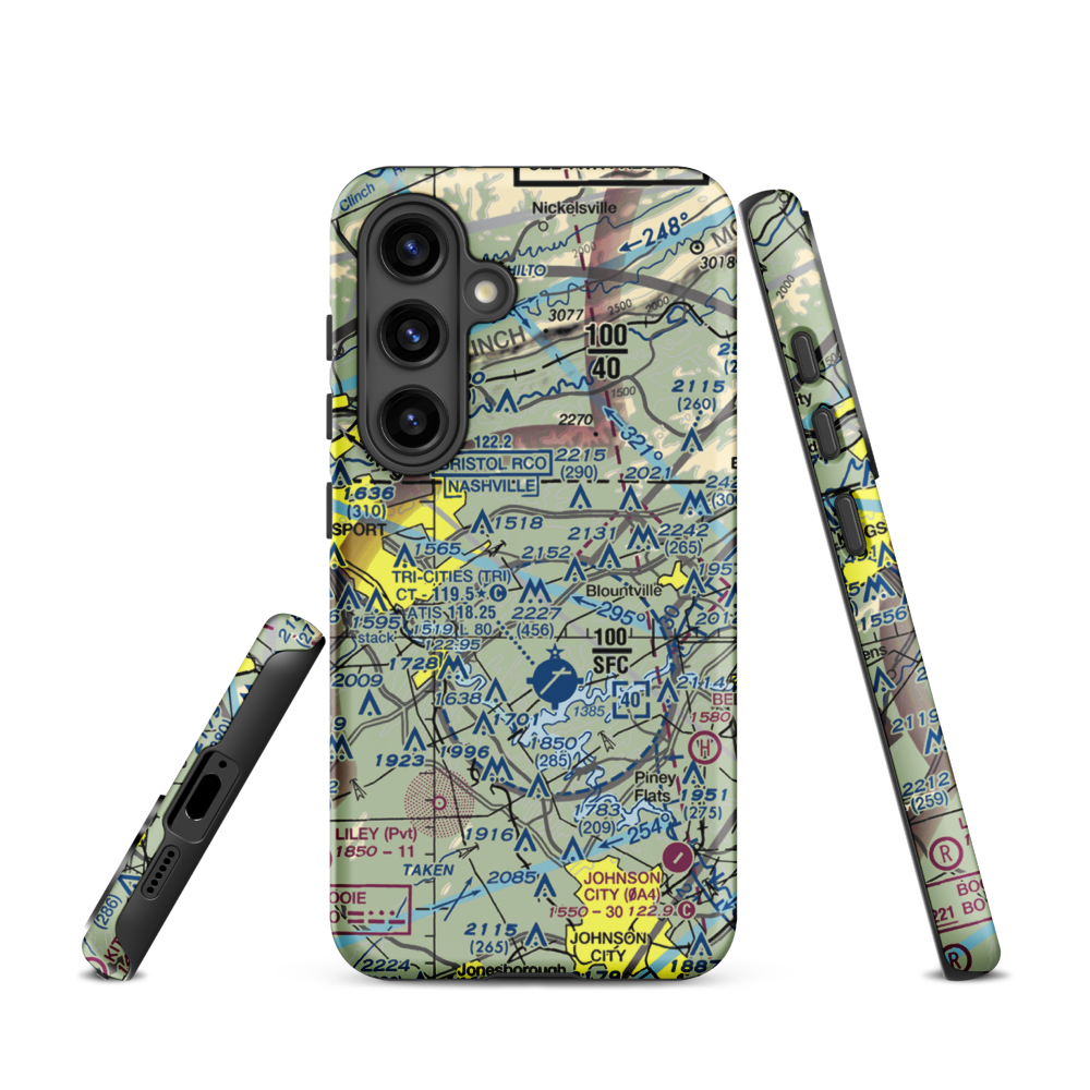 Indian Springs Airport (3TN0) VFR Sectional Samsung Phone Case Samsung Galaxy S24 model shown