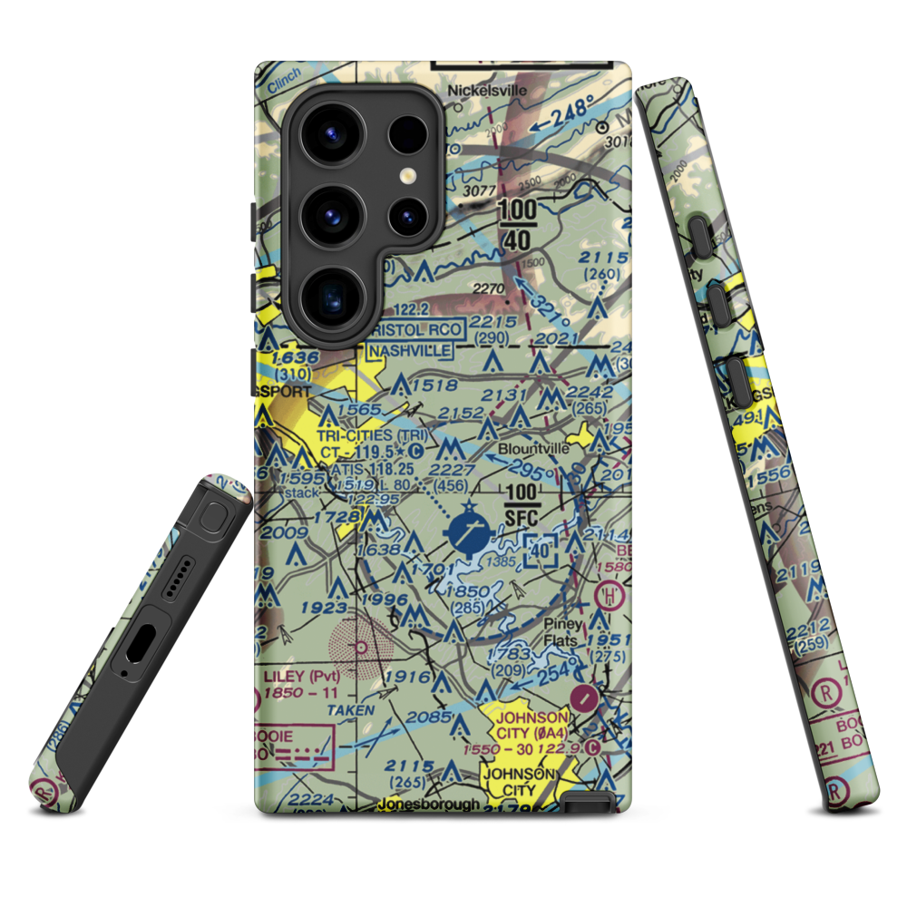 Indian Springs Airport (3TN0) VFR Sectional Samsung Phone Case Samsung Galaxy S24 Ultra model shown