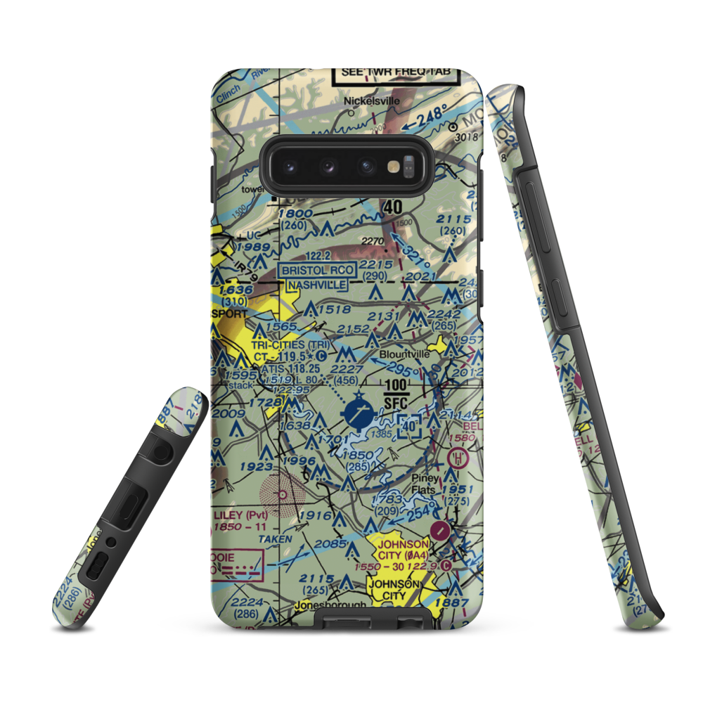 Indian Springs Airport (3TN0) VFR Sectional Samsung Phone Case Samsung Galaxy S10 Plus model shown