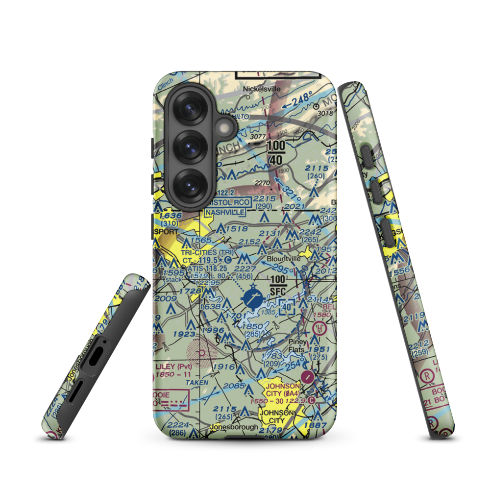 Indian Springs Airport (3TN0) VFR Sectional Samsung Phone Case Samsung Galaxy S25 model shown