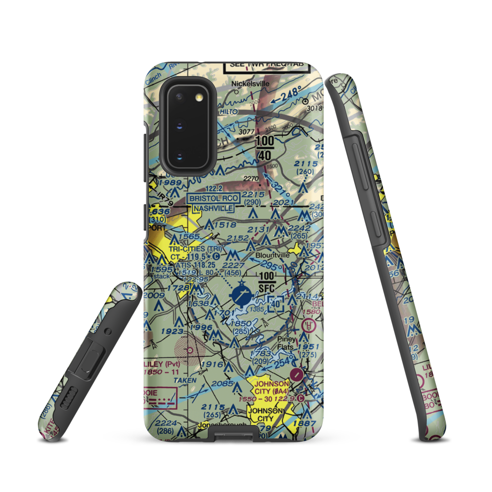 Indian Springs Airport (3TN0) VFR Sectional Samsung Phone Case Samsung Galaxy S20 model shown