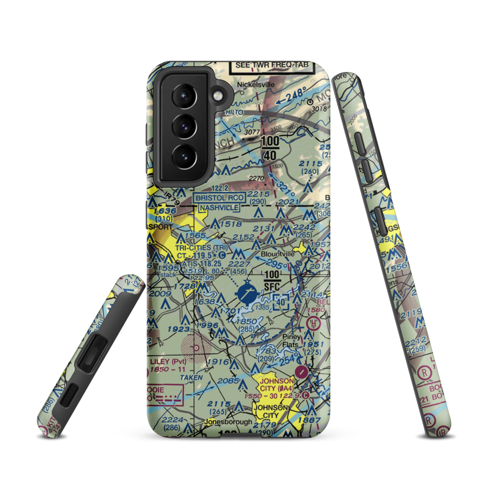 Indian Springs Airport (3TN0) VFR Sectional Samsung Phone Case Samsung Galaxy S21 model shown