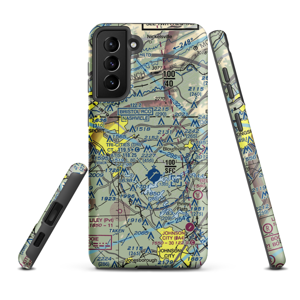 Indian Springs Airport (3TN0) VFR Sectional Samsung Phone Case Samsung Galaxy S21 FE model shown