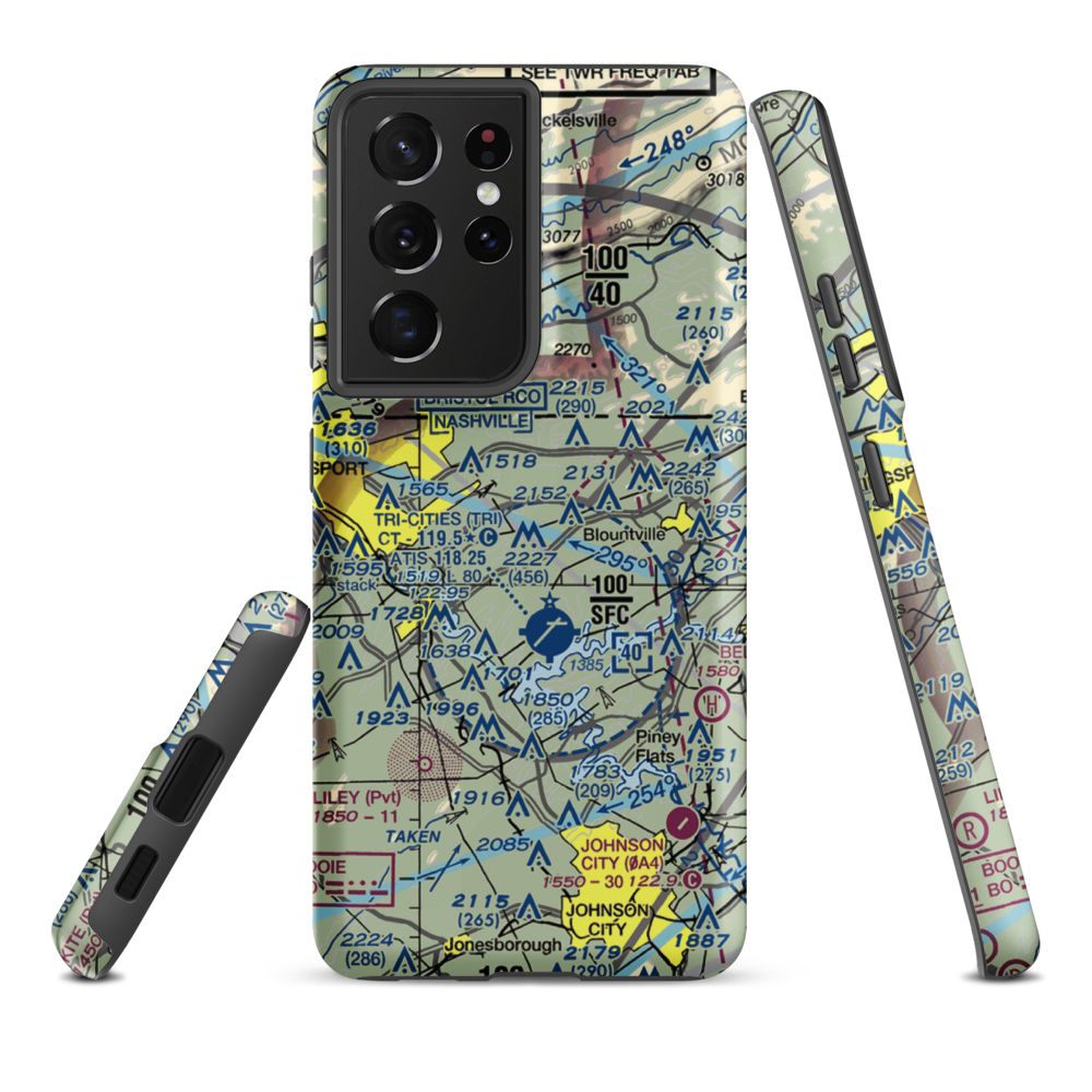 Indian Springs Airport (3TN0) VFR Sectional Samsung Phone Case Samsung Galaxy S21 Plus model shown