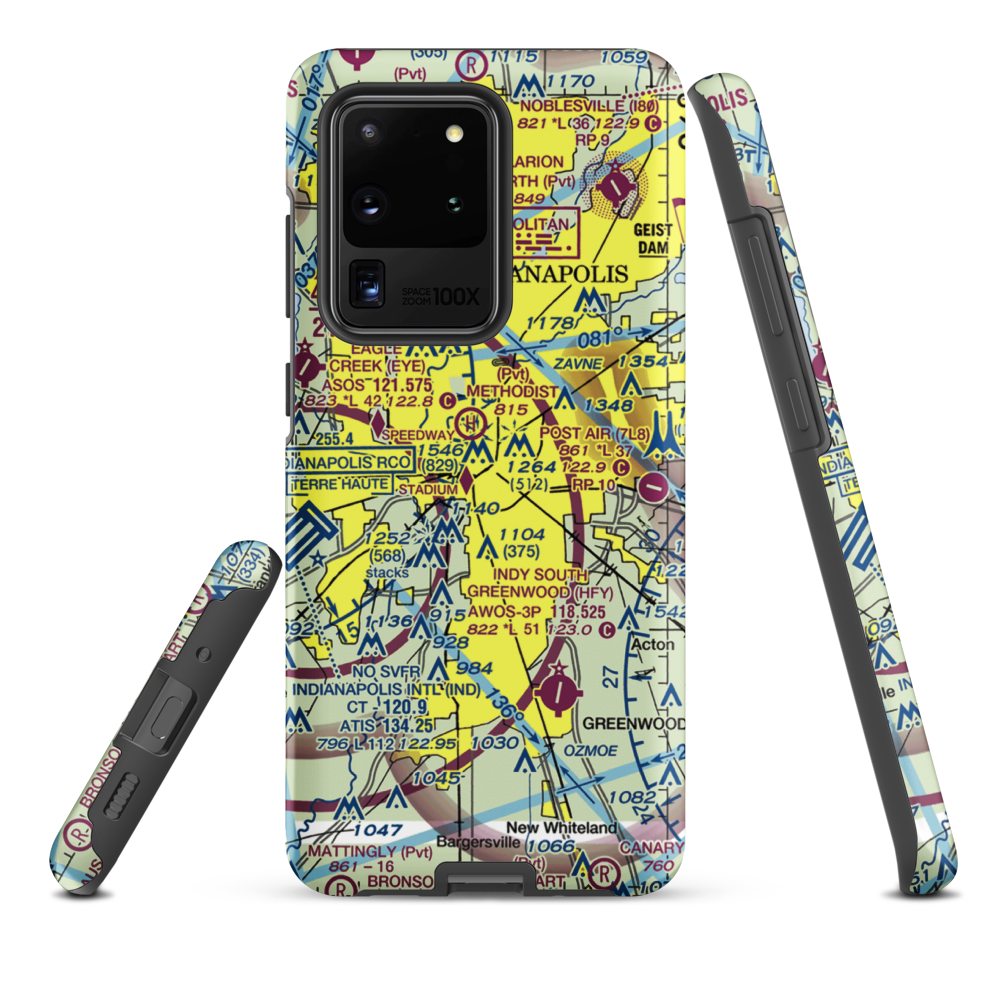 Indianapolis Downtown Heliport (8A4) VFR Sectional Samsung Phone Case Samsung Galaxy S20 Ultra model shown