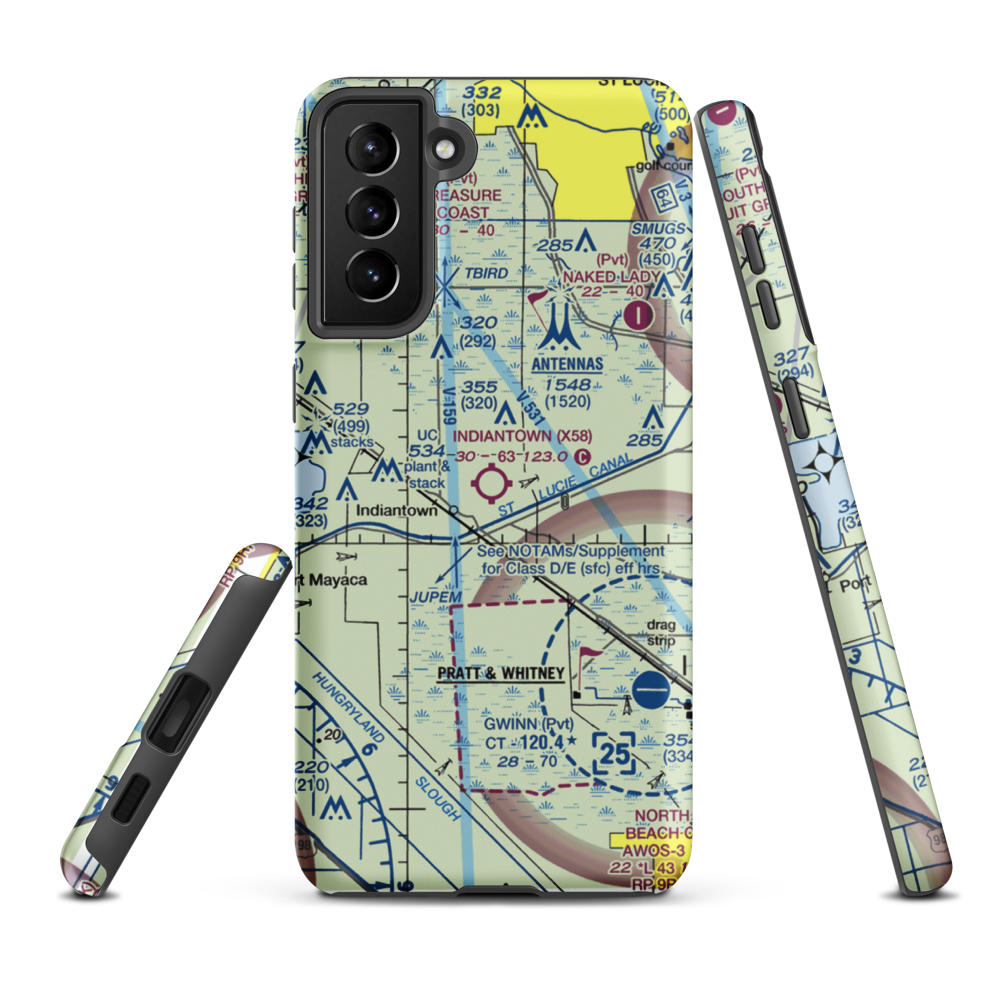 Indiantown Airport (X58) VFR Sectional Samsung Phone Case Samsung Galaxy S21 FE model shown