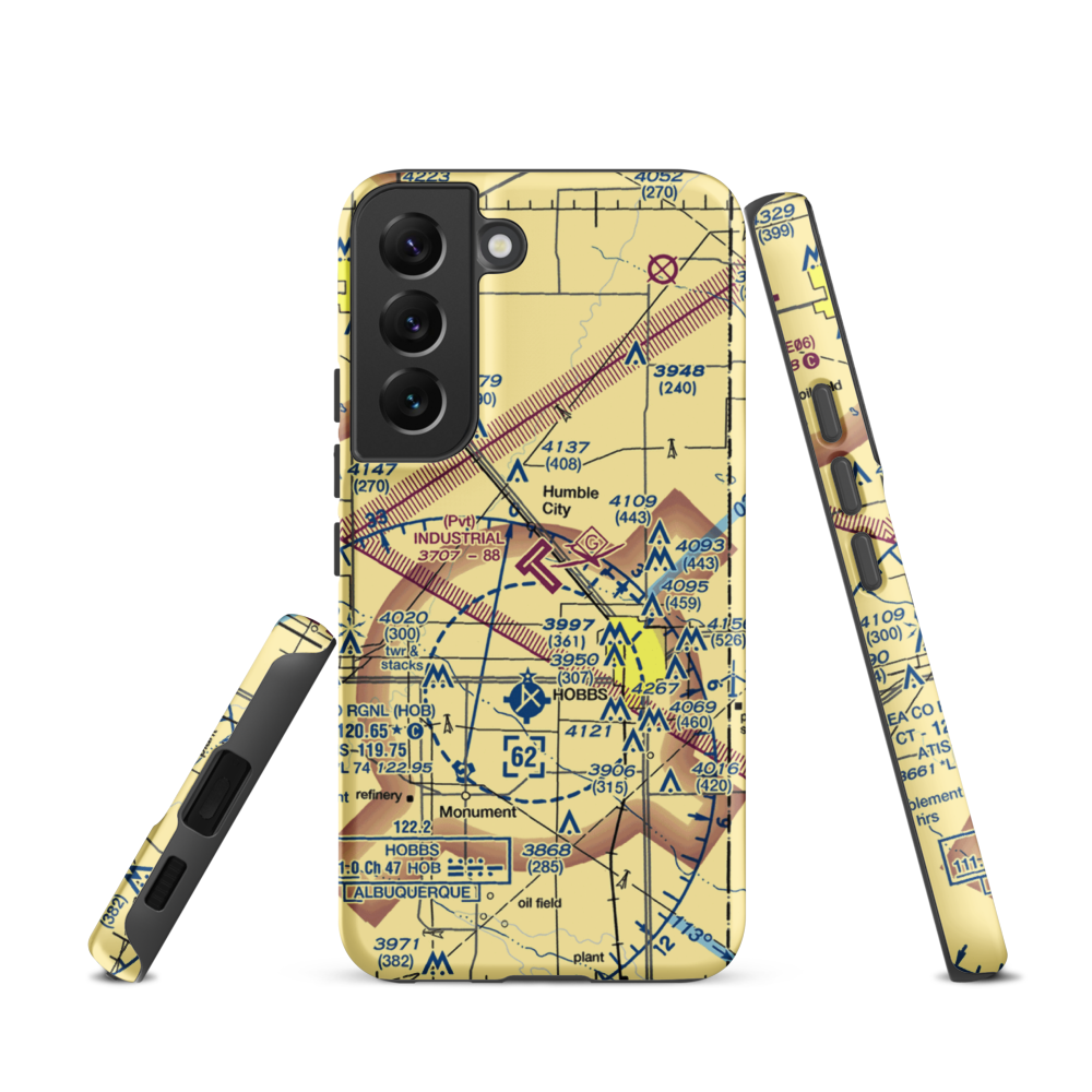 Industrial Airpark (NM83) VFR Sectional Samsung Phone Case Samsung Galaxy S22 model shown