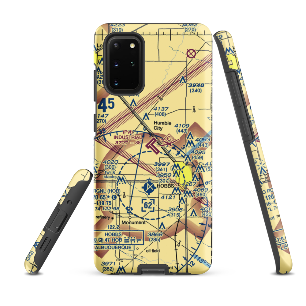 Industrial Airpark (NM83) VFR Sectional Samsung Phone Case Samsung Galaxy S20 Plus model shown