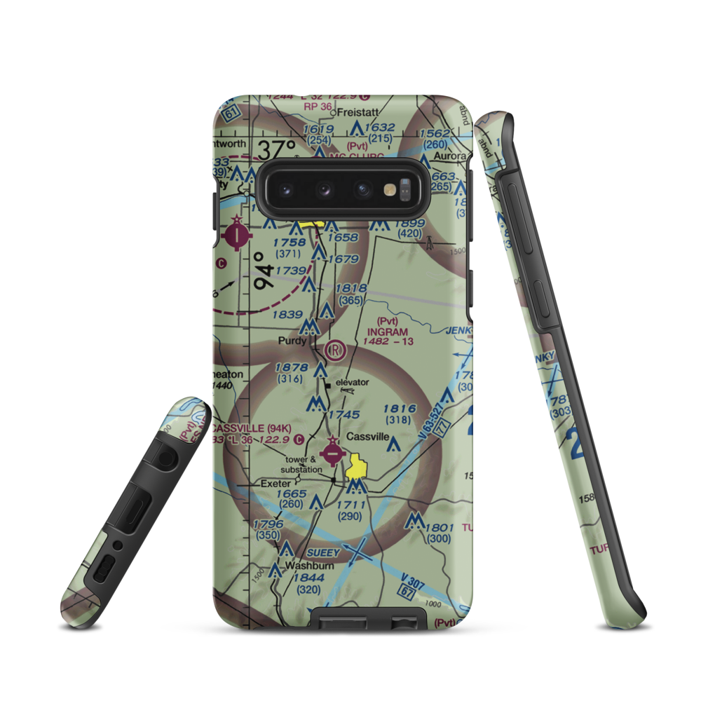 Ingram Private Airport (MU41) VFR Sectional Samsung Phone Case Samsung Galaxy S10 model shown