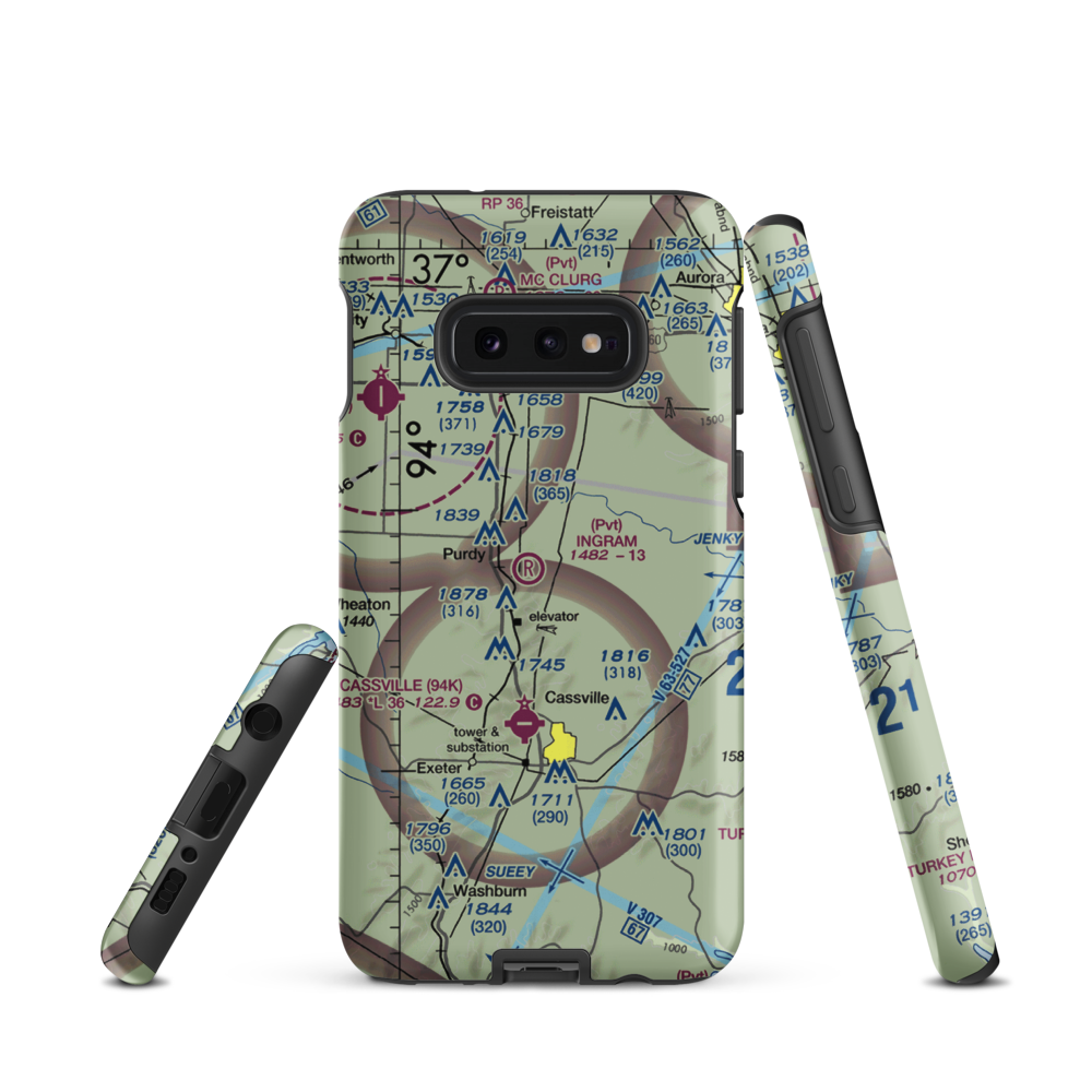 Ingram Private Airport (MU41) VFR Sectional Samsung Phone Case Samsung Galaxy S10e model shown