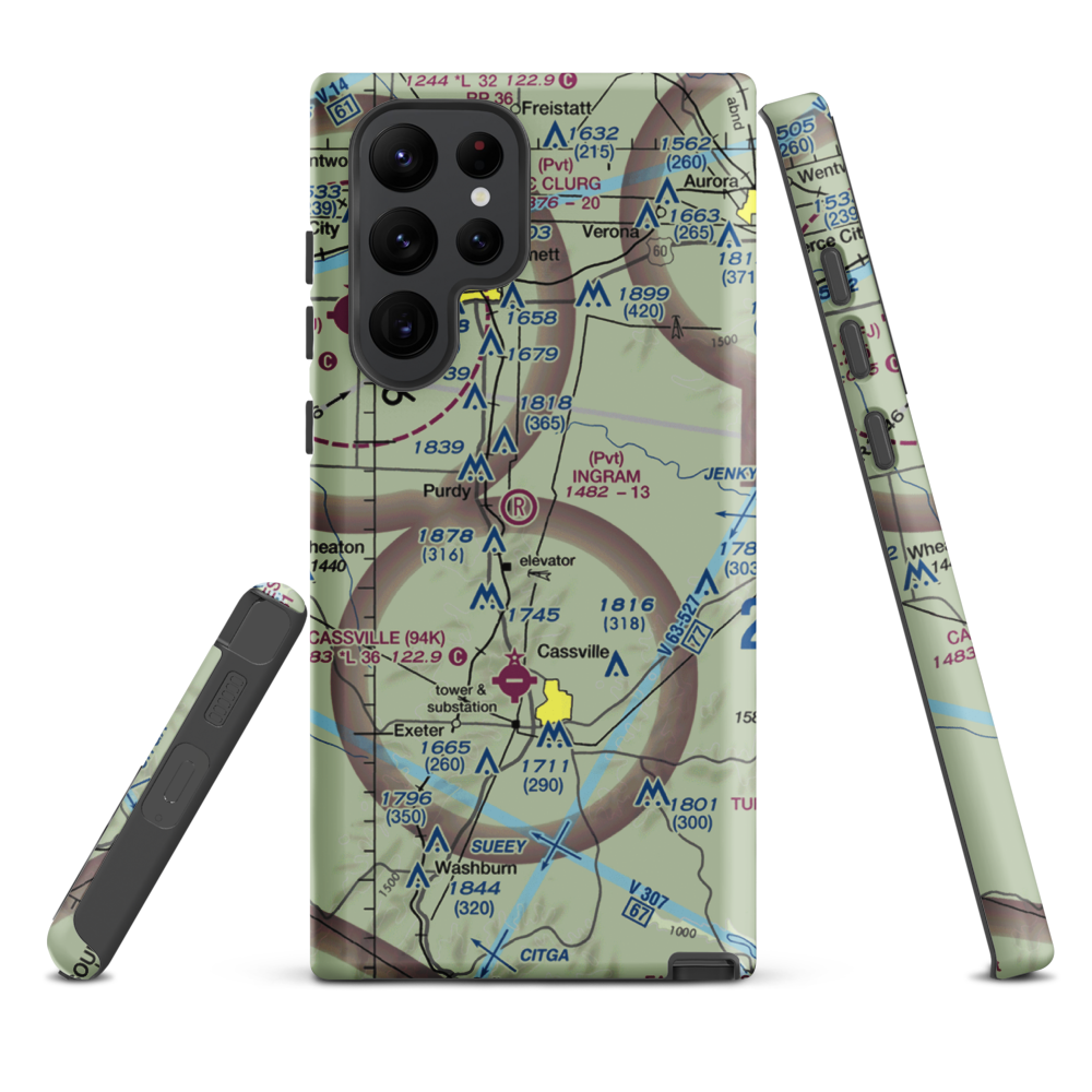 Ingram Private Airport (MU41) VFR Sectional Samsung Phone Case Samsung Galaxy S22 Ultra model shown
