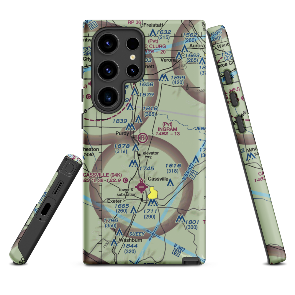 Ingram Private Airport (MU41) VFR Sectional Samsung Phone Case Samsung Galaxy S24 Ultra model shown