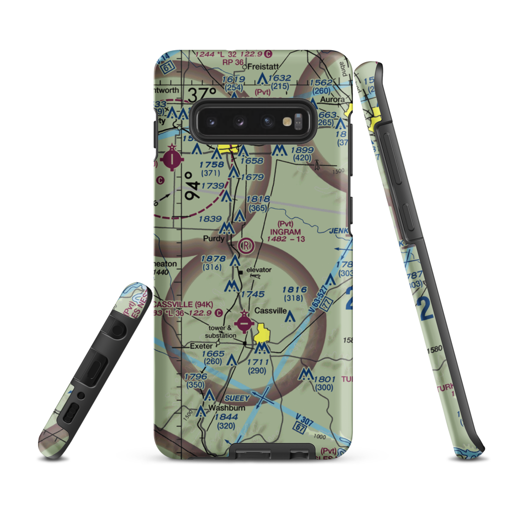 Ingram Private Airport (MU41) VFR Sectional Samsung Phone Case Samsung Galaxy S10 Plus model shown