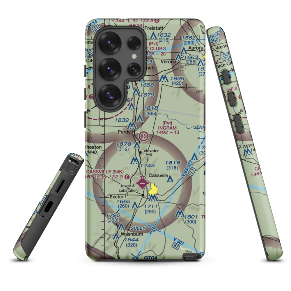 Ingram Private Airport (MU41) VFR Sectional Samsung Phone Case Samsung Galaxy S25 Ultra model shown
