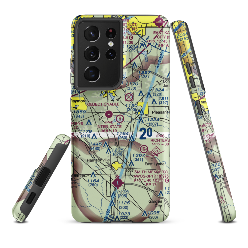 Inter-State Airport (MO29) VFR Sectional Samsung Phone Case Samsung Galaxy S21 Plus model shown