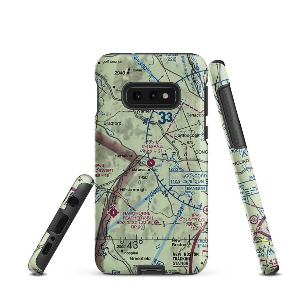 Intervale Airport (NH86) VFR Sectional Samsung Phone Case Samsung Galaxy S10 Plus model shown