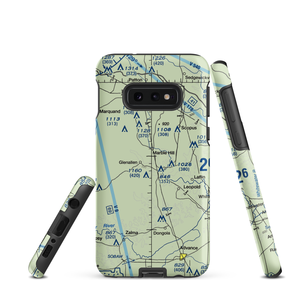 Ira Biffle Airfield (0T3) VFR Sectional Samsung Phone Case Samsung Galaxy S10e model shown
