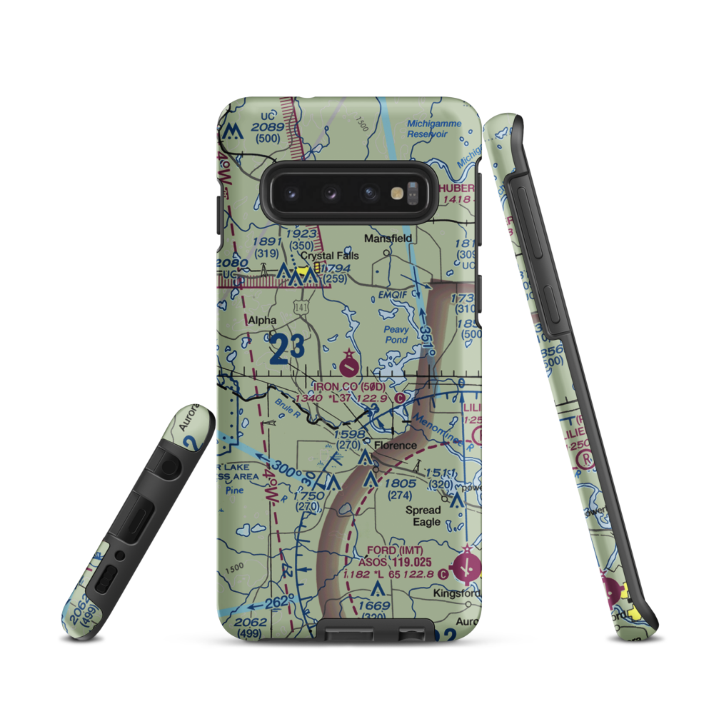 Iron County Airport (50D) VFR Sectional Samsung Phone Case Samsung Galaxy S10 model shown