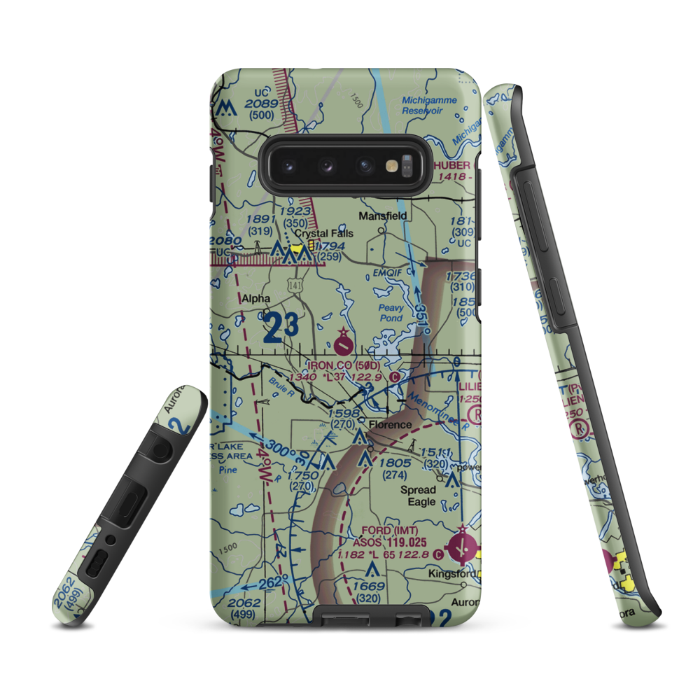 Iron County Airport (50D) VFR Sectional Samsung Phone Case Samsung Galaxy S10e model shown
