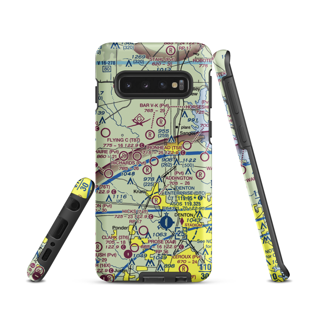 Ironhead Airport (T58) VFR Sectional Samsung Phone Case Samsung Galaxy S10 model shown