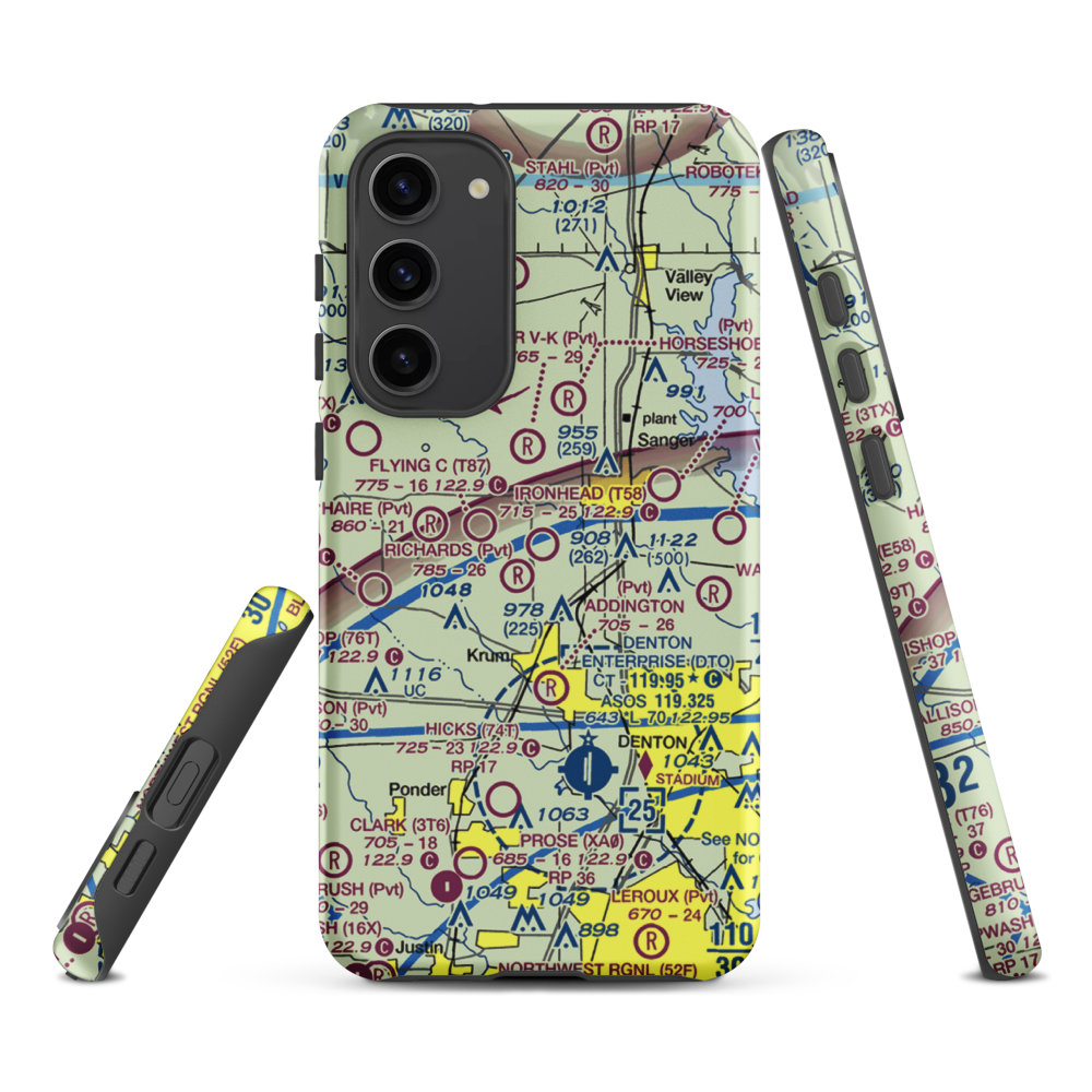 Ironhead Airport (T58) VFR Sectional Samsung Phone Case Samsung Galaxy S23 Plus model shown