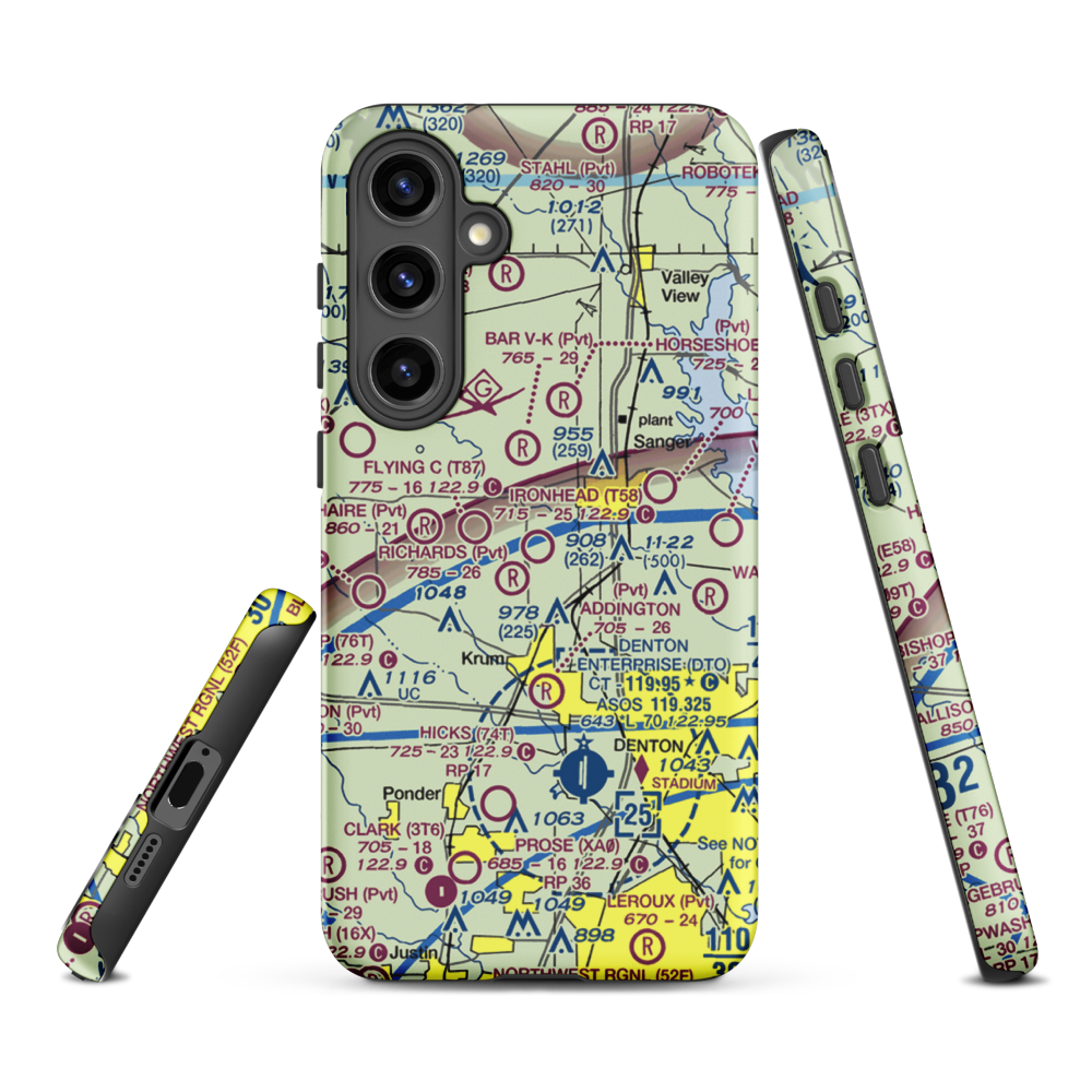 Ironhead Airport (T58) VFR Sectional Samsung Phone Case Samsung Galaxy S24 Plus model shown