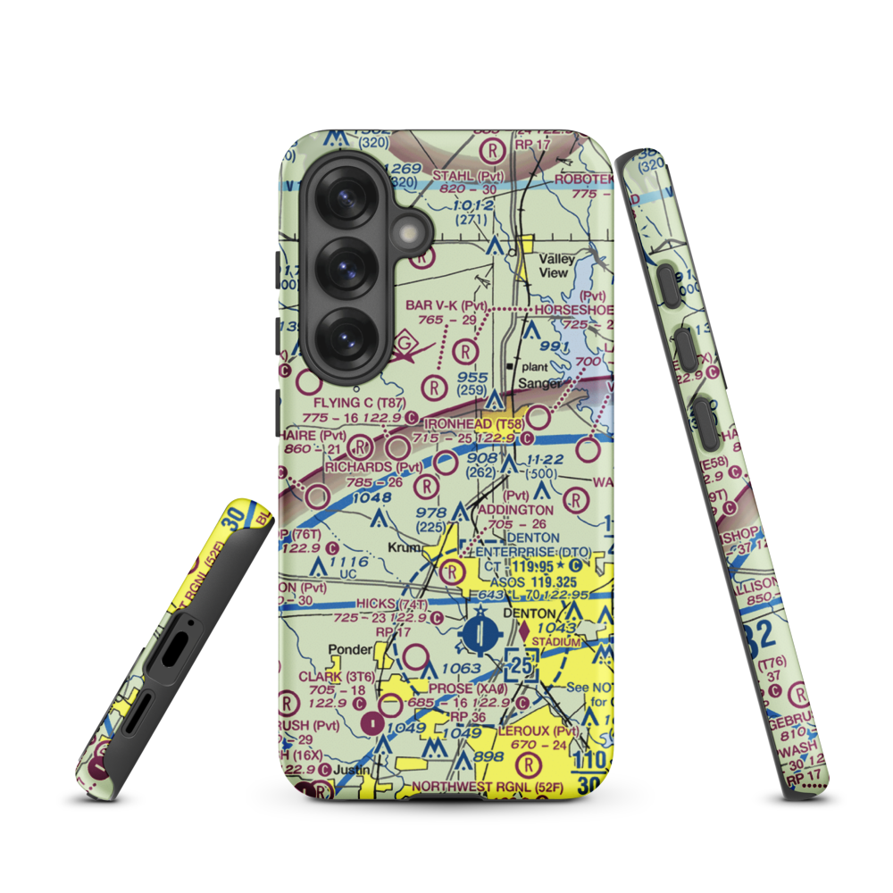 Ironhead Airport (T58) VFR Sectional Samsung Phone Case Samsung Galaxy S25 model shown