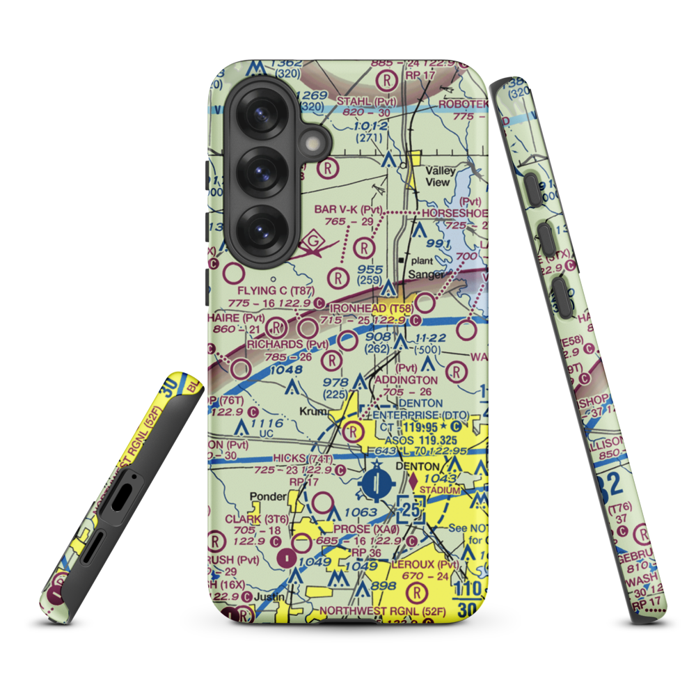 Ironhead Airport (T58) VFR Sectional Samsung Phone Case Samsung Galaxy S25 Plus model shown