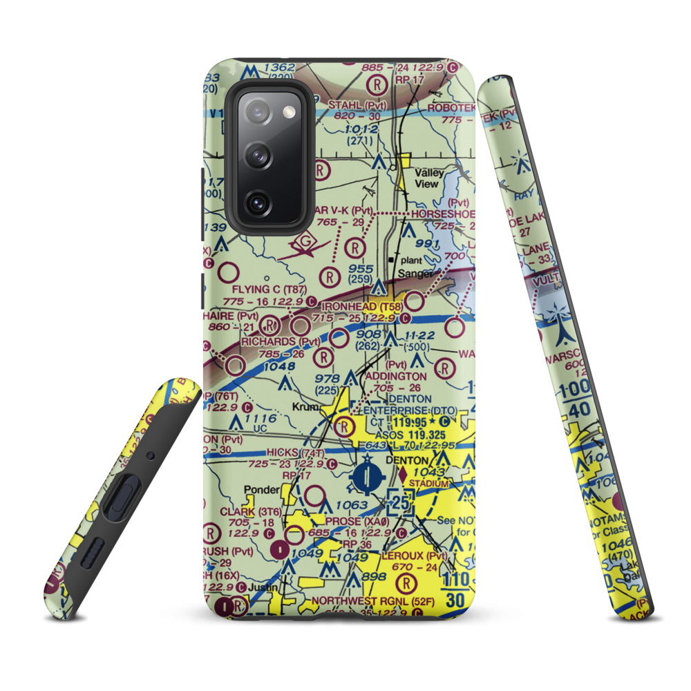 Ironhead Airport (T58) VFR Sectional Samsung Phone Case Samsung Galaxy S20 FE model shown