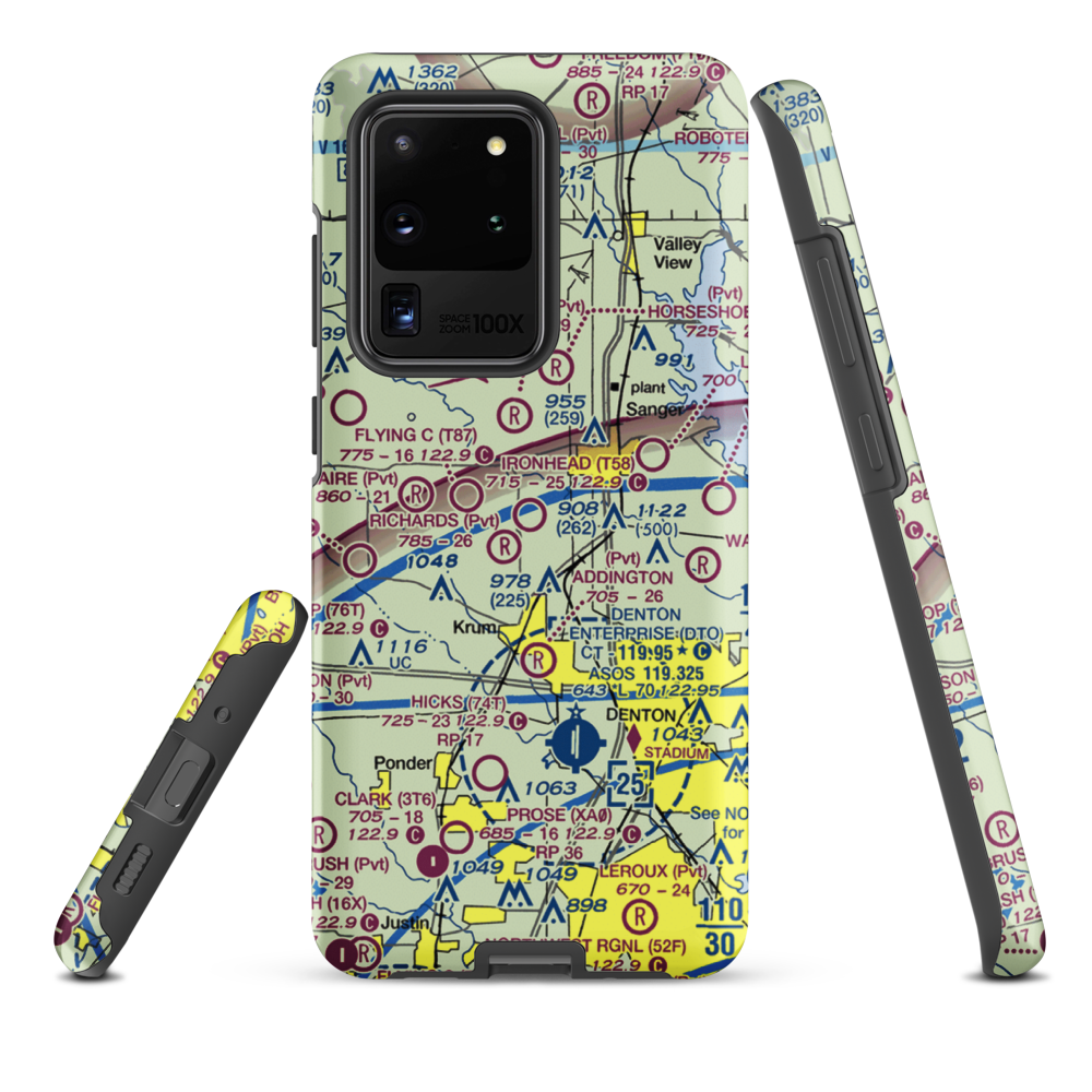 Ironhead Airport (T58) VFR Sectional Samsung Phone Case Samsung Galaxy S20 Ultra model shown