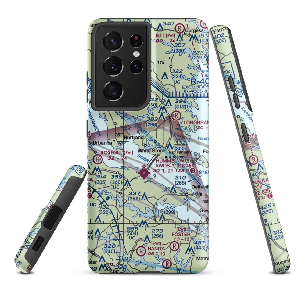 Irvington Marina Seaplane Base (VG21) VFR Sectional Samsung Phone Case Samsung Galaxy S21 Ultra model shown
