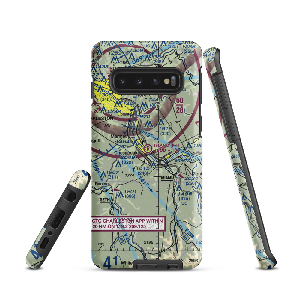 Island Airport (WV08) VFR Sectional Samsung Phone Case Samsung Galaxy S10 model shown