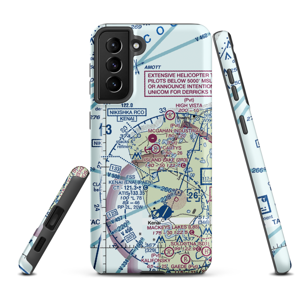 Island Lake Seaplane Base (2R3) VFR Sectional Samsung Phone Case Samsung Galaxy S21 Plus model shown