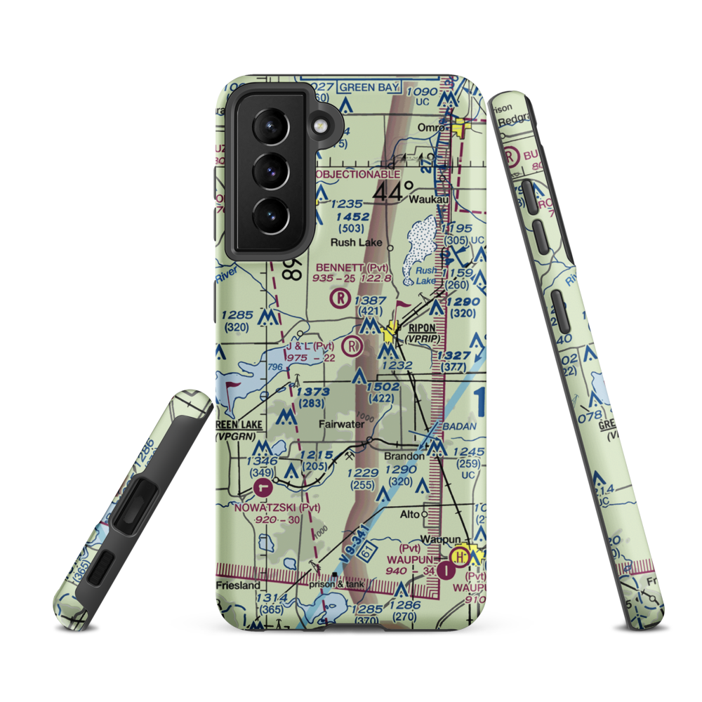 J & L Aviation Airport (WS46) VFR Sectional Samsung Phone Case Samsung Galaxy S21 FE model shown