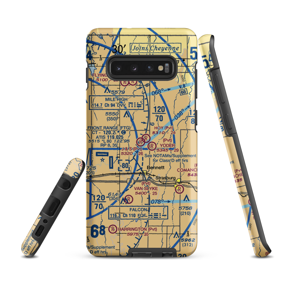 J & S Airport (CD14) VFR Sectional Samsung Phone Case Samsung Galaxy S10 Plus model shown