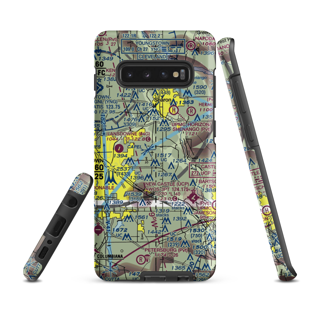 J and B Sky Ranch Airport (8OH3) VFR Sectional Samsung Phone Case Samsung Galaxy S10 Plus model shown