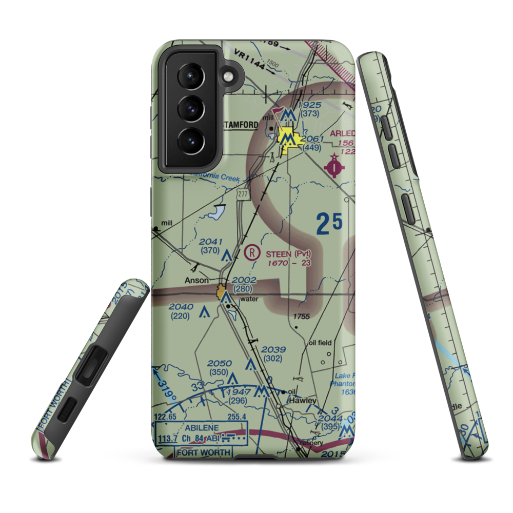 J Bar Wc Ranch Airport (54TS) VFR Sectional Samsung Phone Case Samsung Galaxy S21 FE model shown