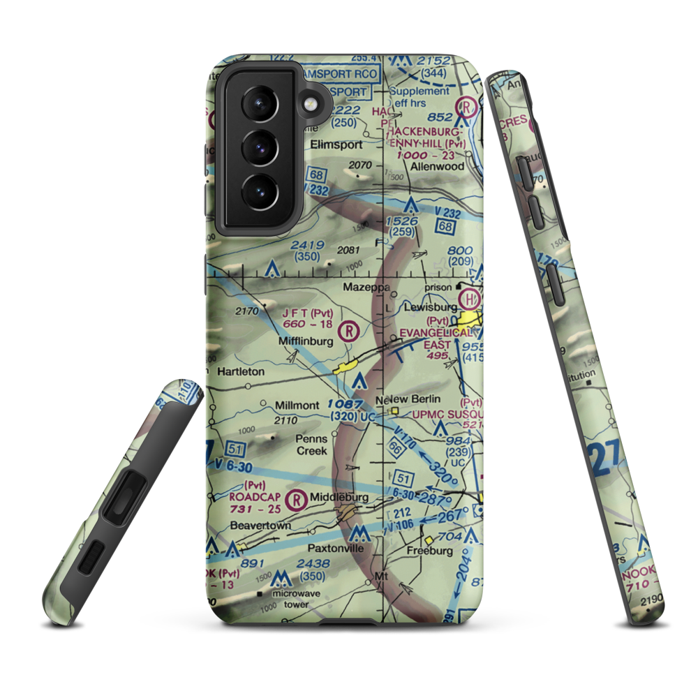 J F T Airport (8PA4) VFR Sectional Samsung Phone Case Samsung Galaxy S21 FE model shown