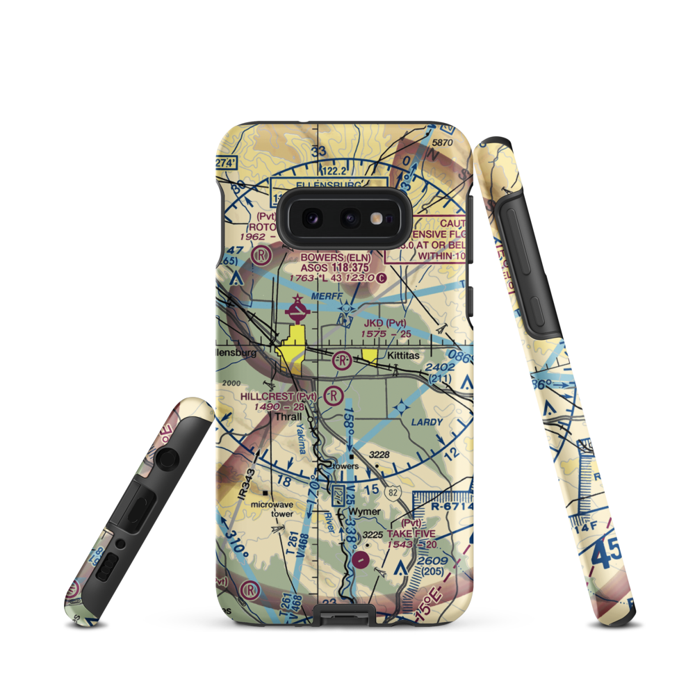 J K D Farms Airport (WN64) VFR Sectional Samsung Phone Case Samsung Galaxy S10e model shown