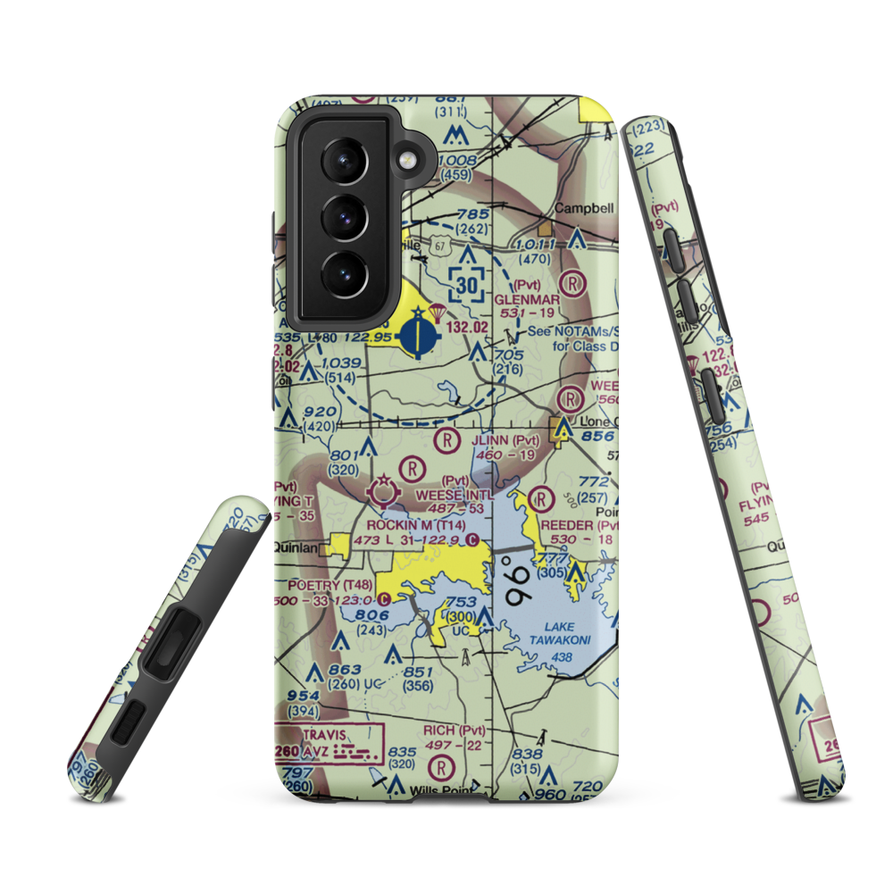 J Linn Airport (37TS) VFR Sectional Samsung Phone Case Samsung Galaxy S21 FE model shown